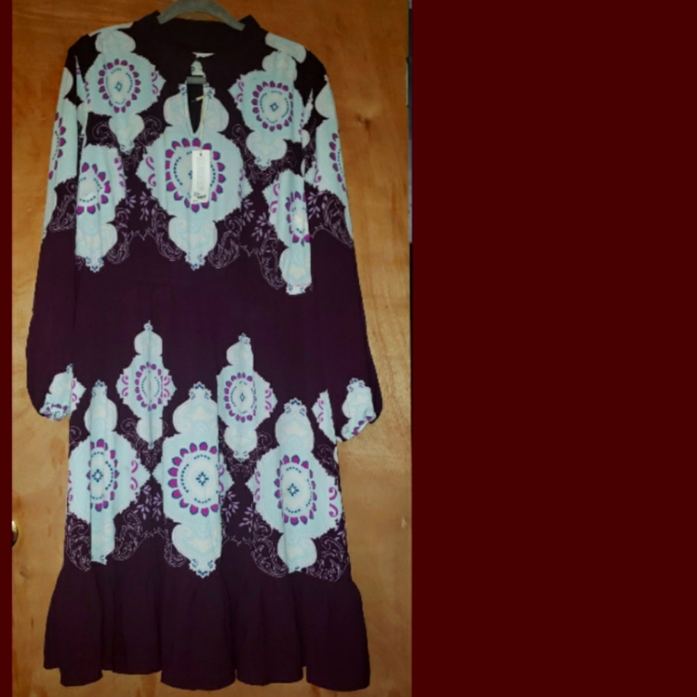 NEW LANE BRYANT COLLAB W/GIRL WITH CURVES DEEP PURPLE BASE PLUS SIZE 18 DRESS